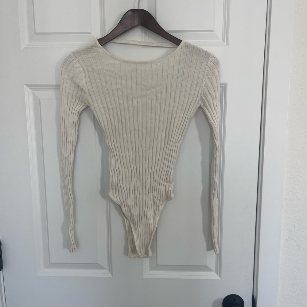 Knitz For Love & Lemons open back body suit off white